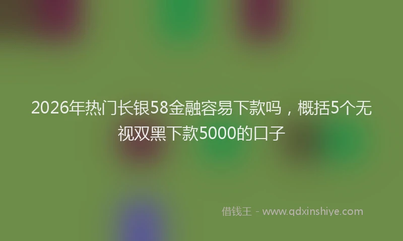 2026年热门长银58金融容易下款吗，概括5个无视双黑下款5000的口子