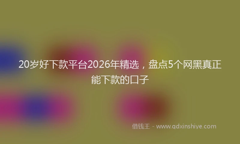 20岁好下款平台2026年精选，盘点5个网黑真正能下款的口子