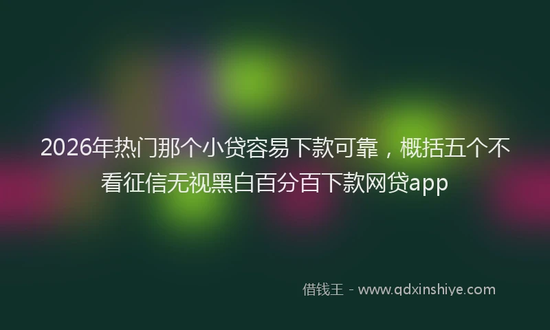 2026年热门那个小贷容易下款可靠，概括五个不看征信无视黑白百分百下款网贷app