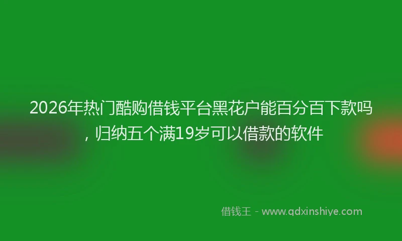 2026年热门酷购借钱平台黑花户能百分百下款吗，归纳五个满19岁可以借款的软件