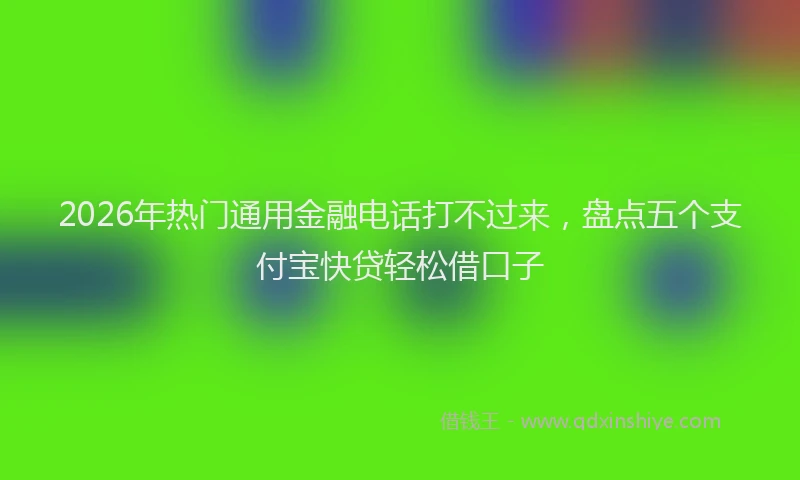2026年热门通用金融电话打不过来，盘点五个支付宝快贷轻松借口子