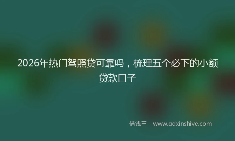2026年热门驾照贷可靠吗，梳理五个必下的小额贷款口子
