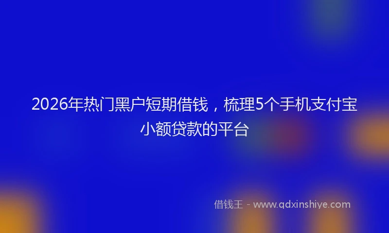 2026年热门黑户短期借钱，梳理5个手机支付宝小额贷款的平台