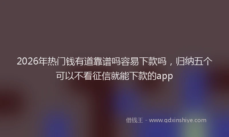 2026年热门钱有道靠谱吗容易下款吗，归纳五个可以不看征信就能下款的app