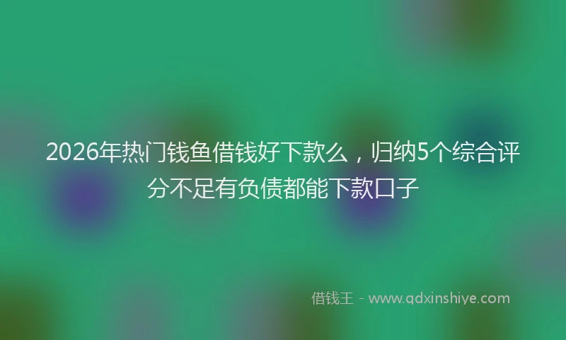 2026年热门钱鱼借钱好下款么，归纳5个综合评分不足有负债都能下款口子