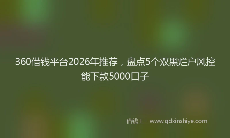 360借钱平台2026年推荐，盘点5个双黑烂户风控能下款5000口子