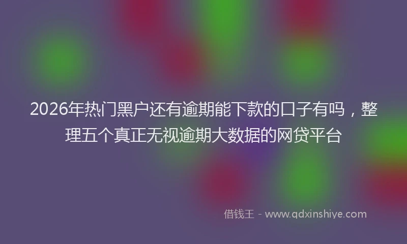2026年热门黑户还有逾期能下款的口子有吗,整理五个真正无视逾期大数据的网贷平台