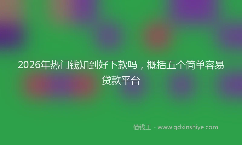 2026年热门钱知到好下款吗，概括五个简单容易贷款平台