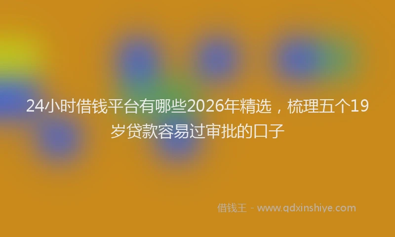 24小时借钱平台有哪些2026年精选，梳理五个19岁贷款容易过审批的口子