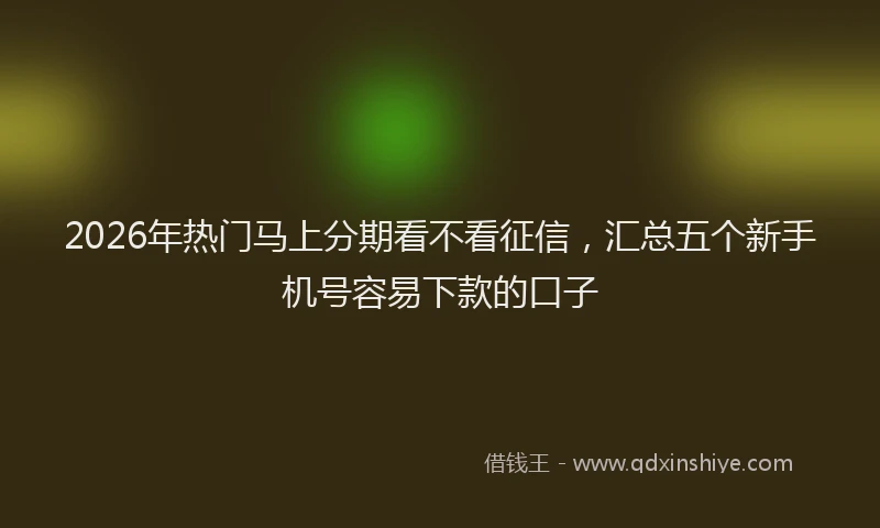 2026年热门马上分期看不看征信，汇总五个新手机号容易下款的口子