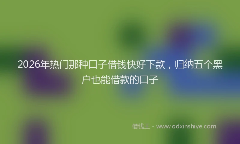 2026年热门那种口子借钱快好下款,归纳五个黑户也能借款的口子