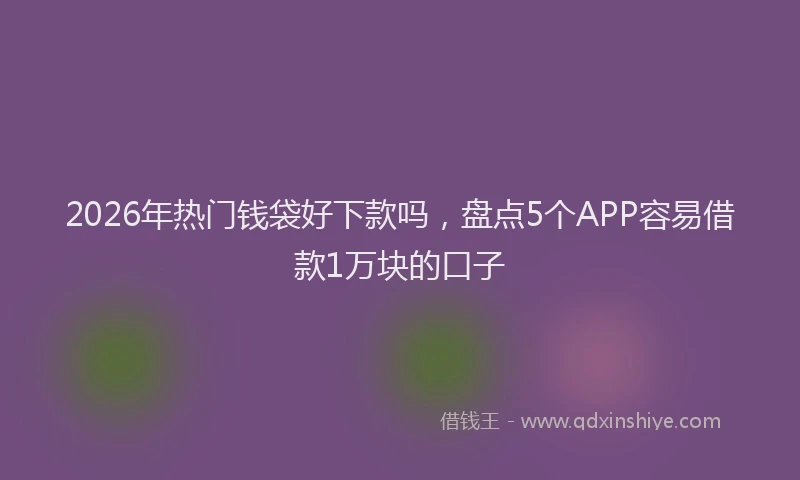2026年热门钱袋好下款吗，盘点5个APP容易借款1万块的口子