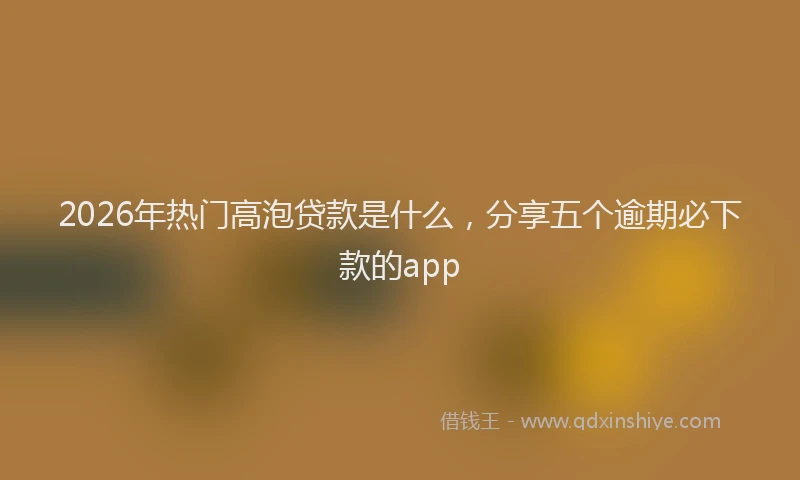 2026年热门高泡贷款是什么,分享五个逾期必下款的app