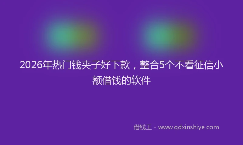 2026年热门钱夹子好下款，整合5个不看征信小额借钱的软件