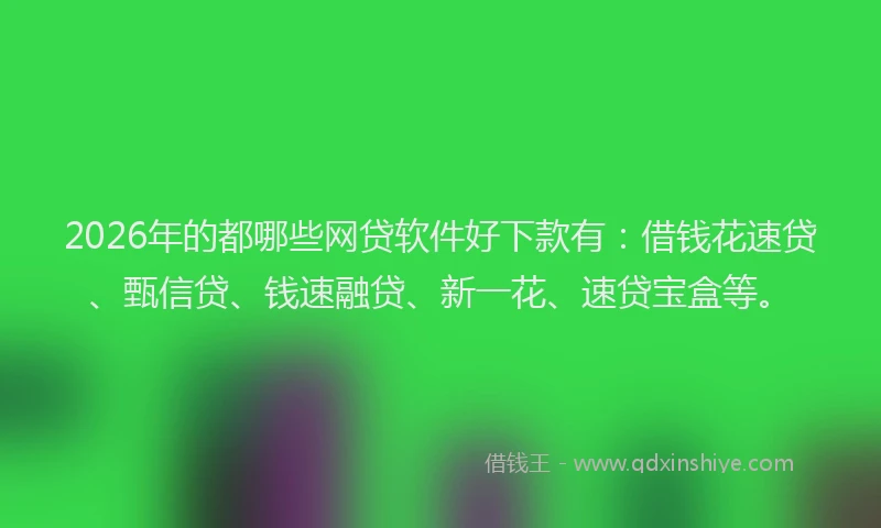 2026年的都哪些网贷软件好下款有：借钱花速贷、甄信贷、钱速融贷、新一花、速贷宝盒等。