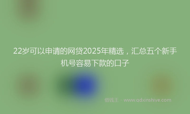 22岁可以申请的网贷2025年精选，汇总五个新手机号容易下款的口子