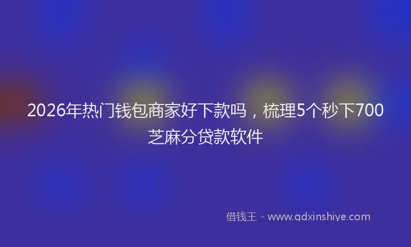 2026年热门钱包商家好下款吗，梳理5个秒下700芝麻分贷款软件