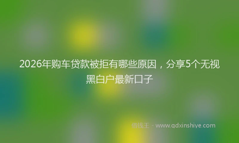 2026年购车贷款被拒有哪些原因，分享5个无视黑白户最新口子