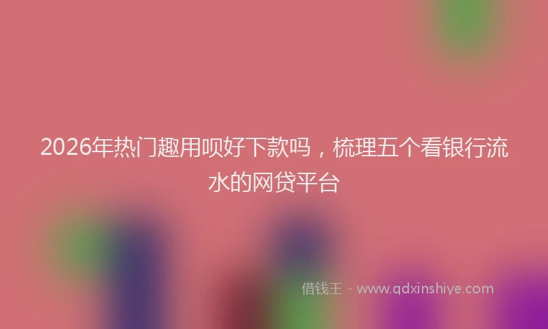 2026年热门趣用呗好下款吗，梳理五个看银行流水的网贷平台