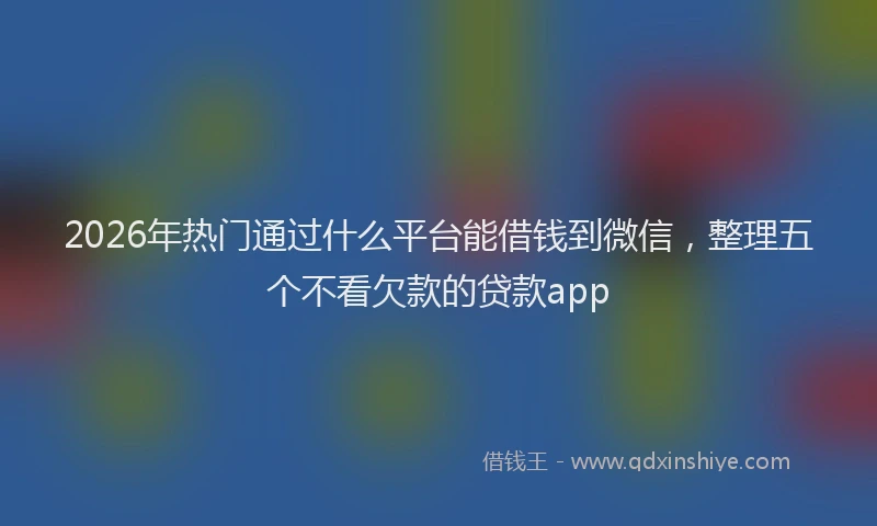 2026年热门通过什么平台能借钱到微信，整理五个不看欠款的贷款app