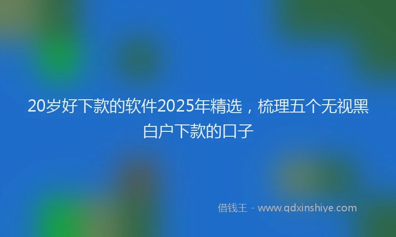 20岁好下款的软件2025年精选，梳理五个无视黑白户下款的口子