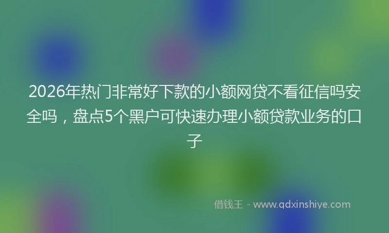 2026年热门非常好下款的小额网贷不看征信吗安全吗,盘点5个黑户可快速办理小额贷款业务的口子