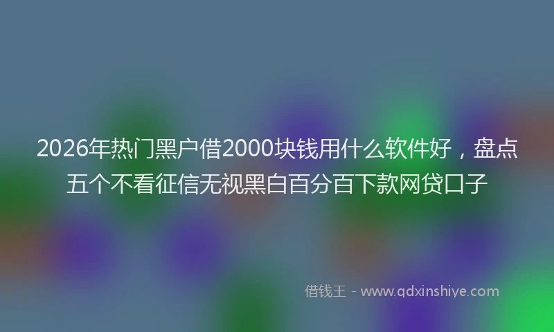 2026年热门黑户借2000块钱用什么软件好，盘点五个不看征信无视黑白百分百下款网贷口子