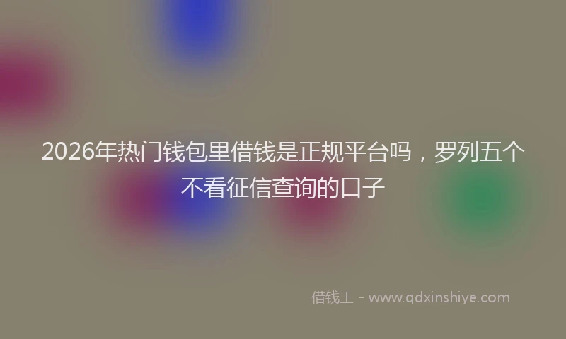 2026年热门钱包里借钱是正规平台吗，罗列五个不看征信查询的口子