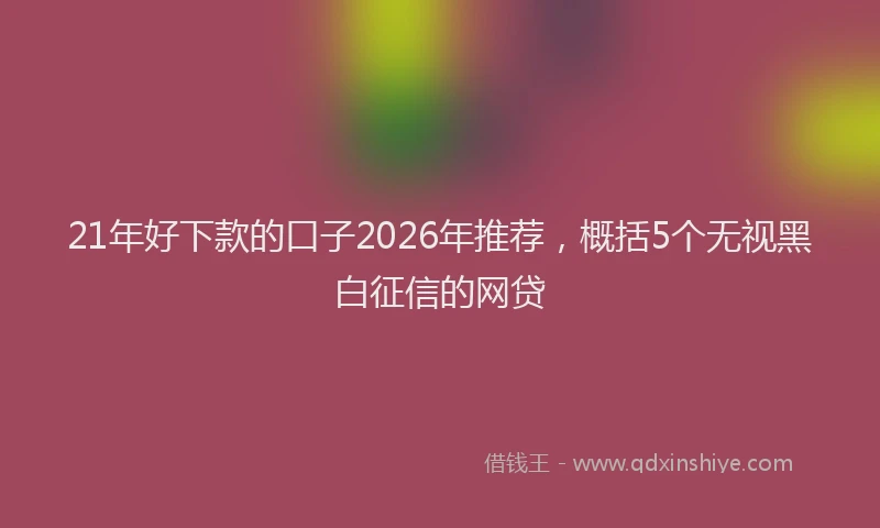 21年好下款的口子2026年推荐，概括5个无视黑白征信的网贷