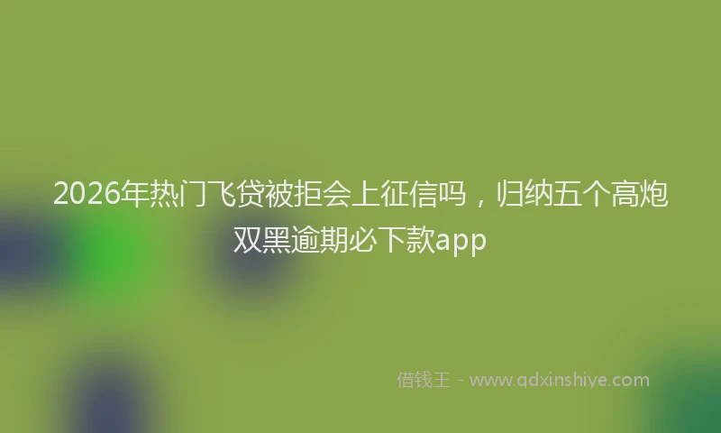 2026年热门飞贷被拒会上征信吗，归纳五个高炮双黑逾期必下款app