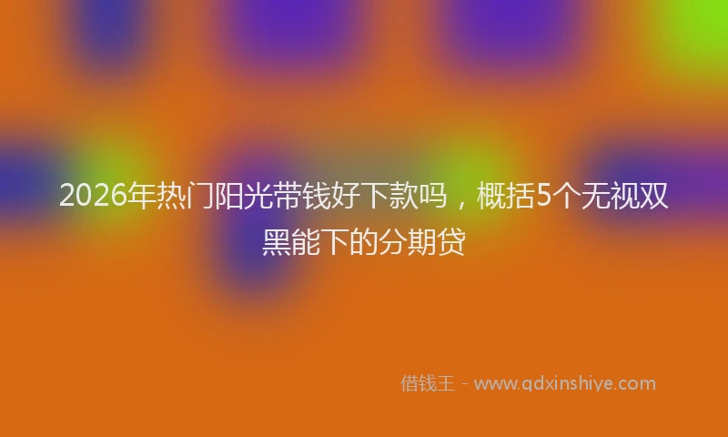 2026年热门阳光带钱好下款吗，概括5个无视双黑能下的分期贷