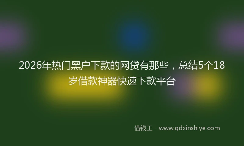 2026年热门黑户下款的网贷有那些,总结5个18岁借款神器快速下款平台