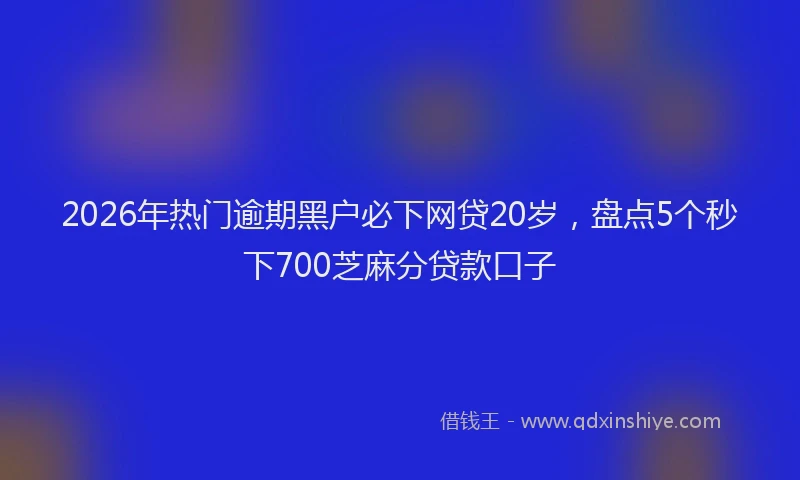 2026年热门逾期黑户必下网贷20岁，盘点5个秒下700芝麻分贷款口子