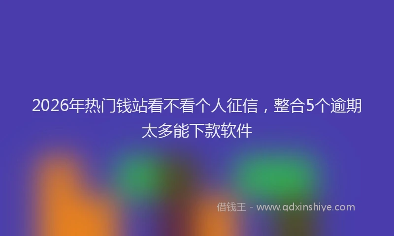 2026年热门钱站看不看个人征信，整合5个逾期太多能下款软件