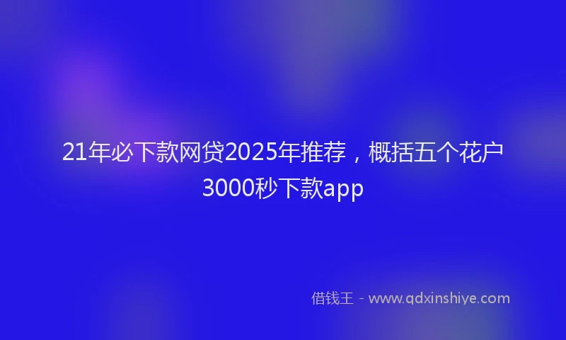 21年必下款网贷2025年推荐，概括五个花户3000秒下款app