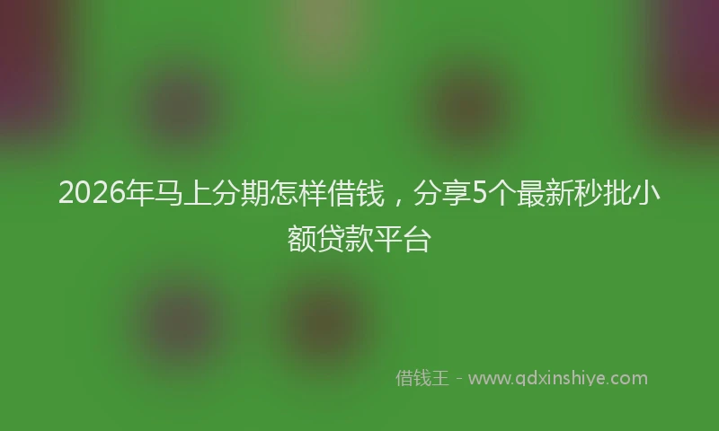 2026年马上分期怎样借钱，分享5个最新秒批小额贷款平台