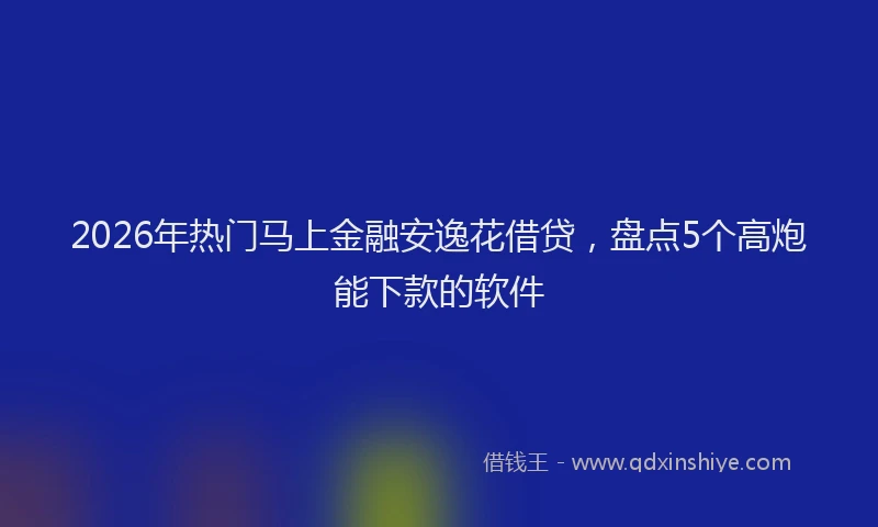2026年热门马上金融安逸花借贷，盘点5个高炮能下款的软件