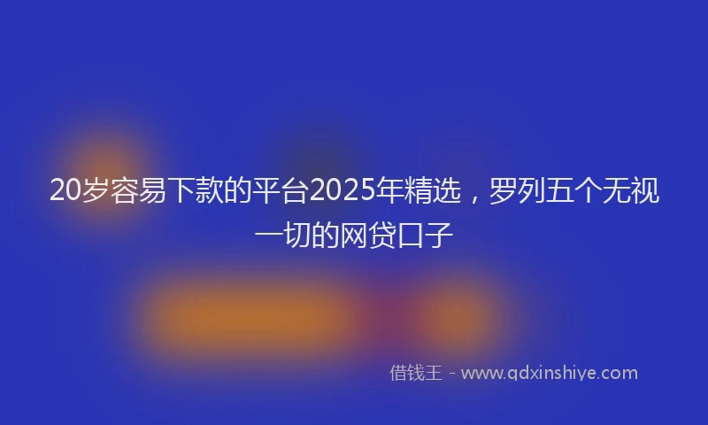 20岁容易下款的平台2025年精选，罗列五个无视一切的网贷口子