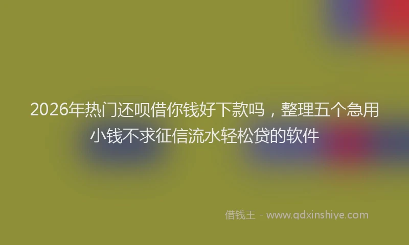 2026年热门还呗借你钱好下款吗，整理五个急用小钱不求征信流水轻松贷的软件