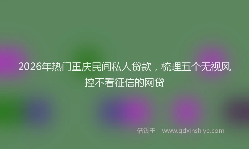 2026年热门重庆民间私人贷款，梳理五个无视风控不看征信的网贷