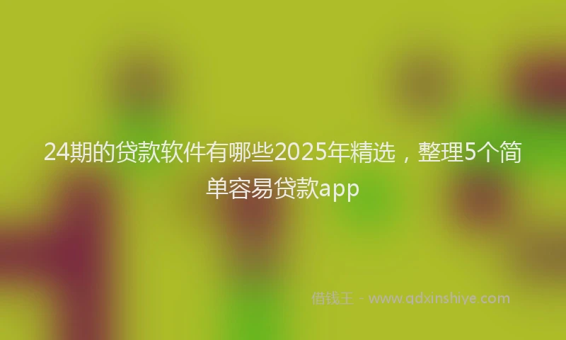 24期的贷款软件有哪些2025年精选，整理5个简单容易贷款app