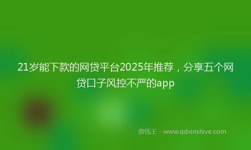 21岁能下款的网贷平台2025年推荐，分享五个网贷口子风控不严的app