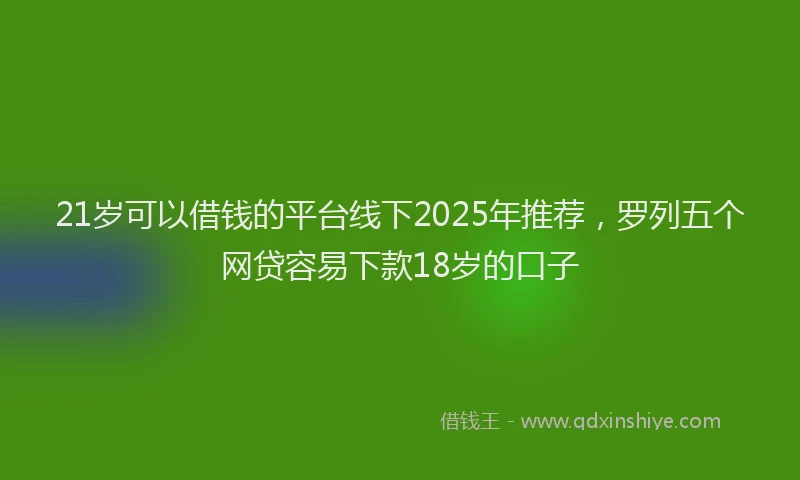 21岁可以借钱的平台线下2025年推荐，罗列五个网贷容易下款18岁的口子
