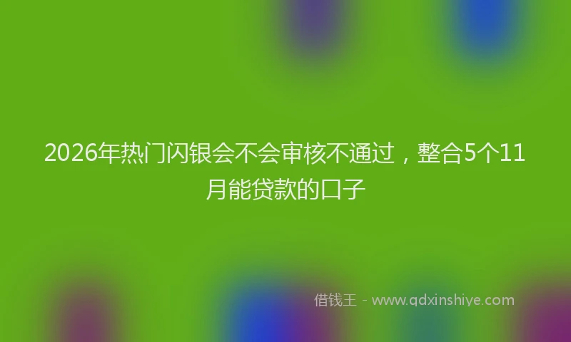 2026年热门闪银会不会审核不通过，整合5个11月能贷款的口子