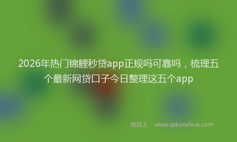 2026年热门锦鲤秒贷app正规吗可靠吗，梳理五个最新网贷口子今日整理这五个app