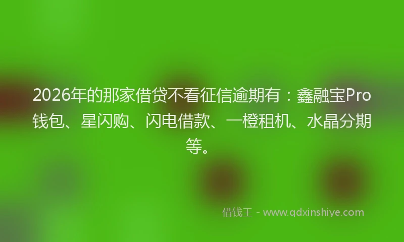 2026年的那家借贷不看征信逾期有:鑫融宝Pro钱包、星闪购、闪电借款、一橙租机、水晶分期等。