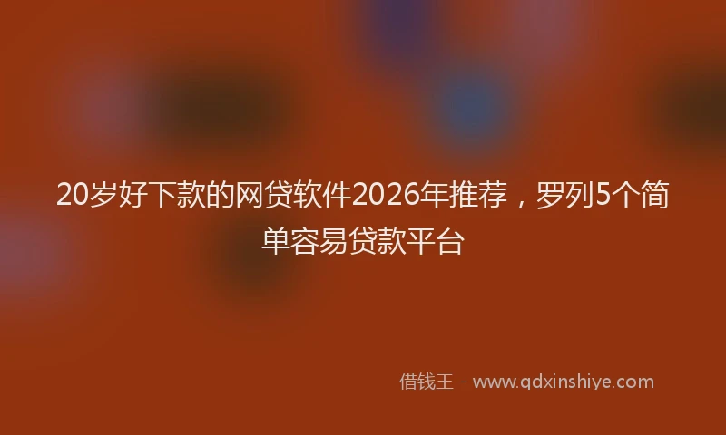 20岁好下款的网贷软件2026年推荐，罗列5个简单容易贷款平台