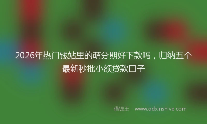 2026年热门钱站里的萌分期好下款吗，归纳五个最新秒批小额贷款口子