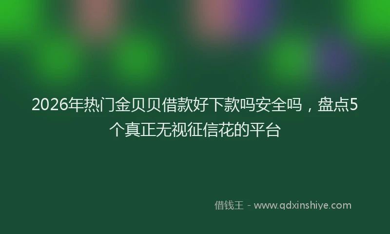 2026年热门金贝贝借款好下款吗安全吗，盘点5个真正无视征信花的平台