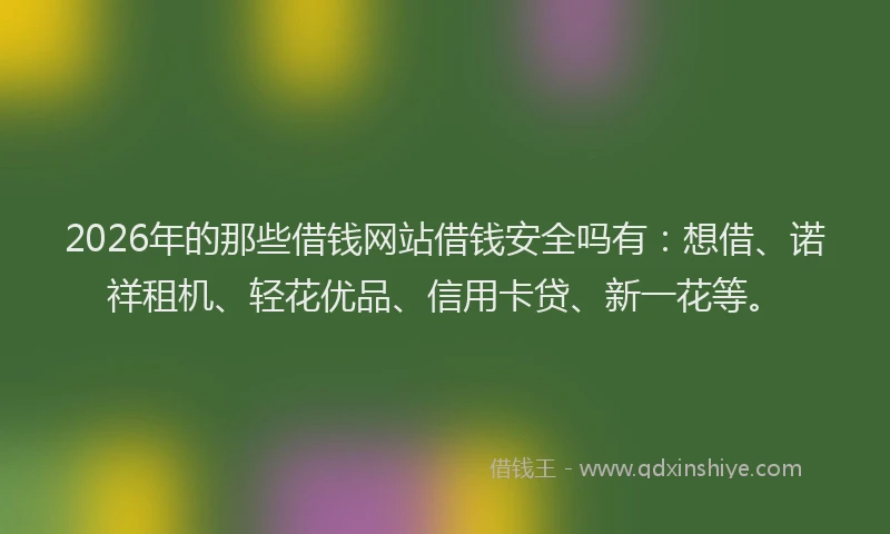 2026年的那些借钱网站借钱安全吗有：想借、诺祥租机、轻花优品、信用卡贷、新一花等。